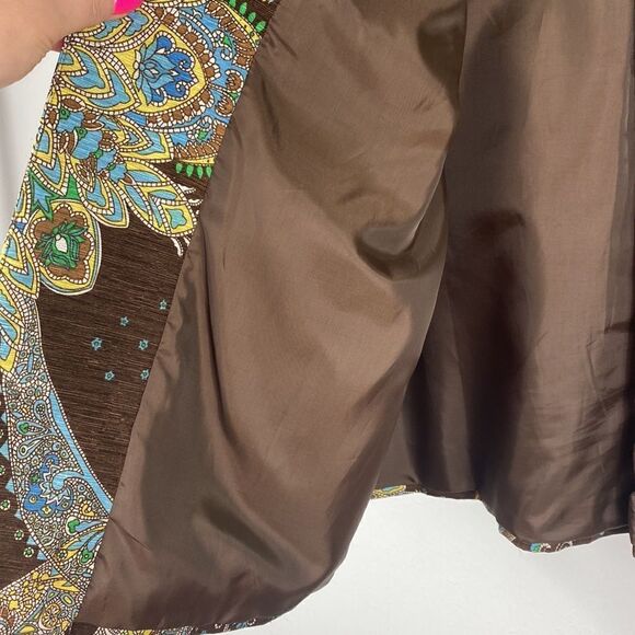 Silkland silk paisley print 3/4 sleeves single button closure blazer size 1X - Picture 5 of 9